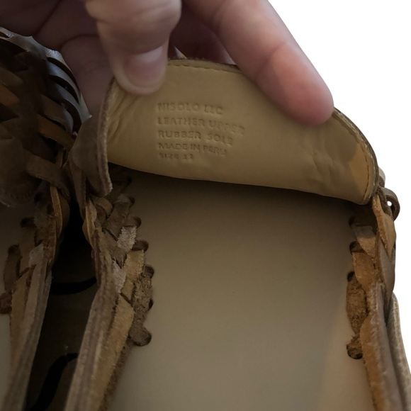 Nisolo Men's 11 Tobacco Brown Colorblock Huarache Leather Sandal NEW - Picture 6 of 8